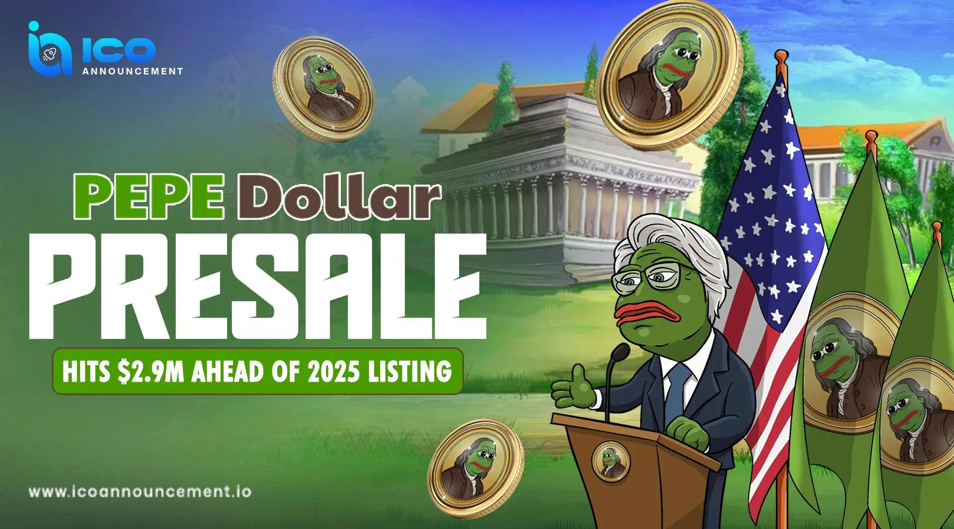 Pepe Dollar Presale Nears $2.9M Ahead of 2025 Exchange Listings