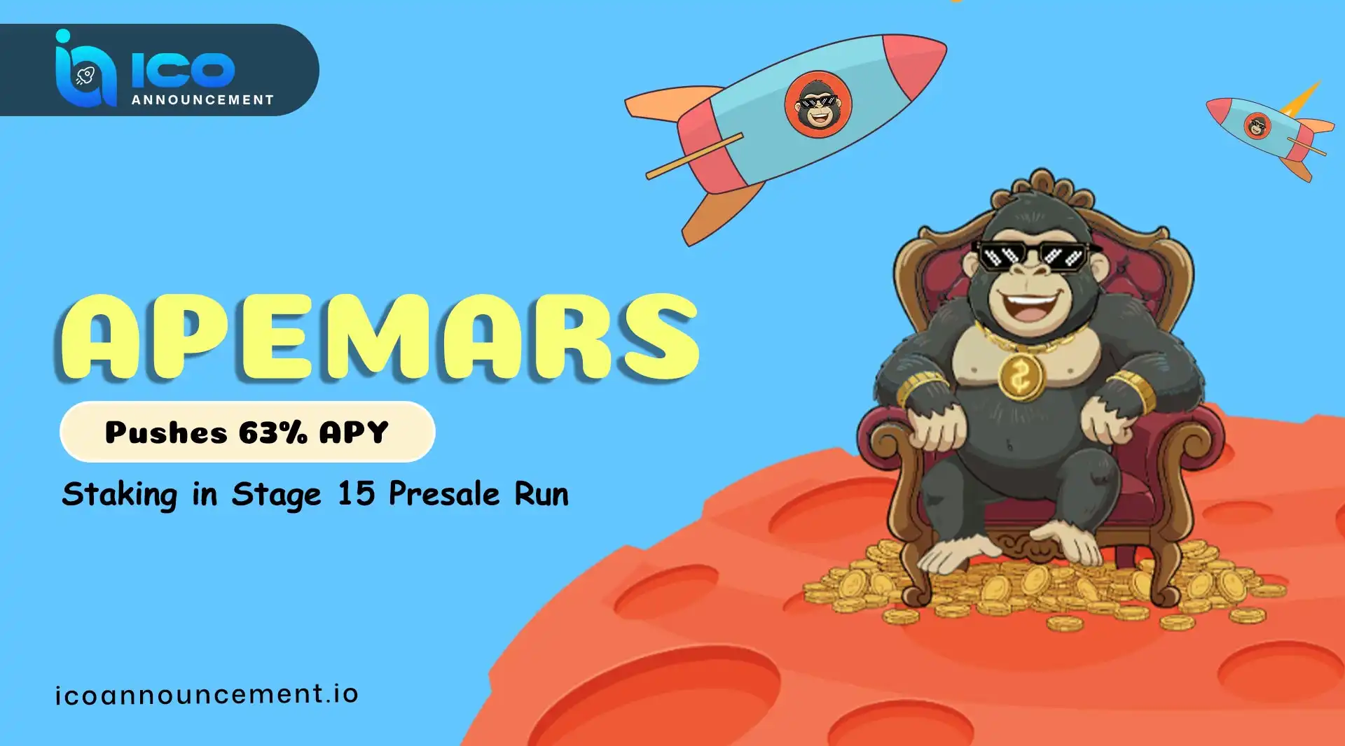 ApeMars Staking 63% APY Offer Builds Stage 15 Momentum