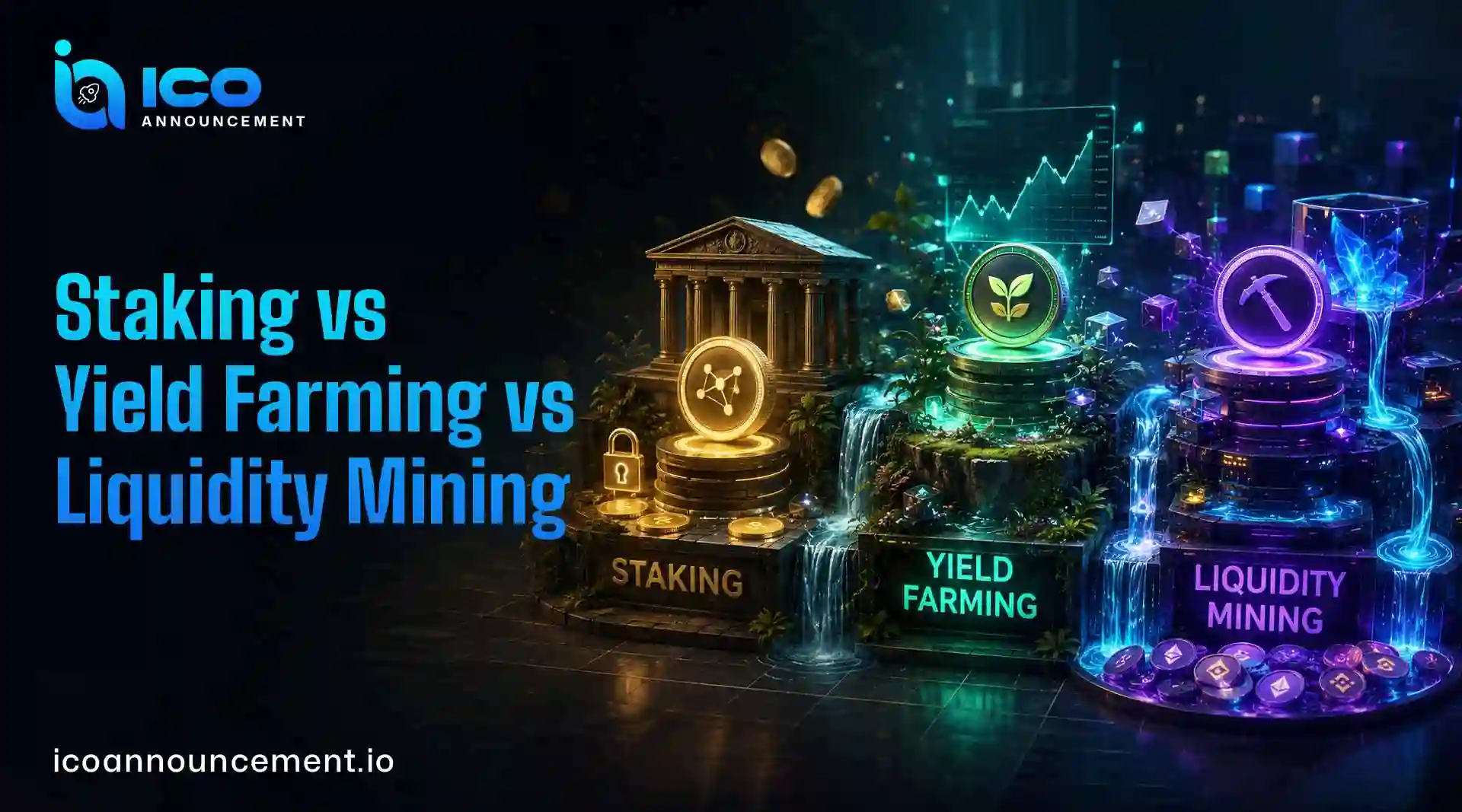 Staking vs Yield Farming vs Liquidity Mining Explained