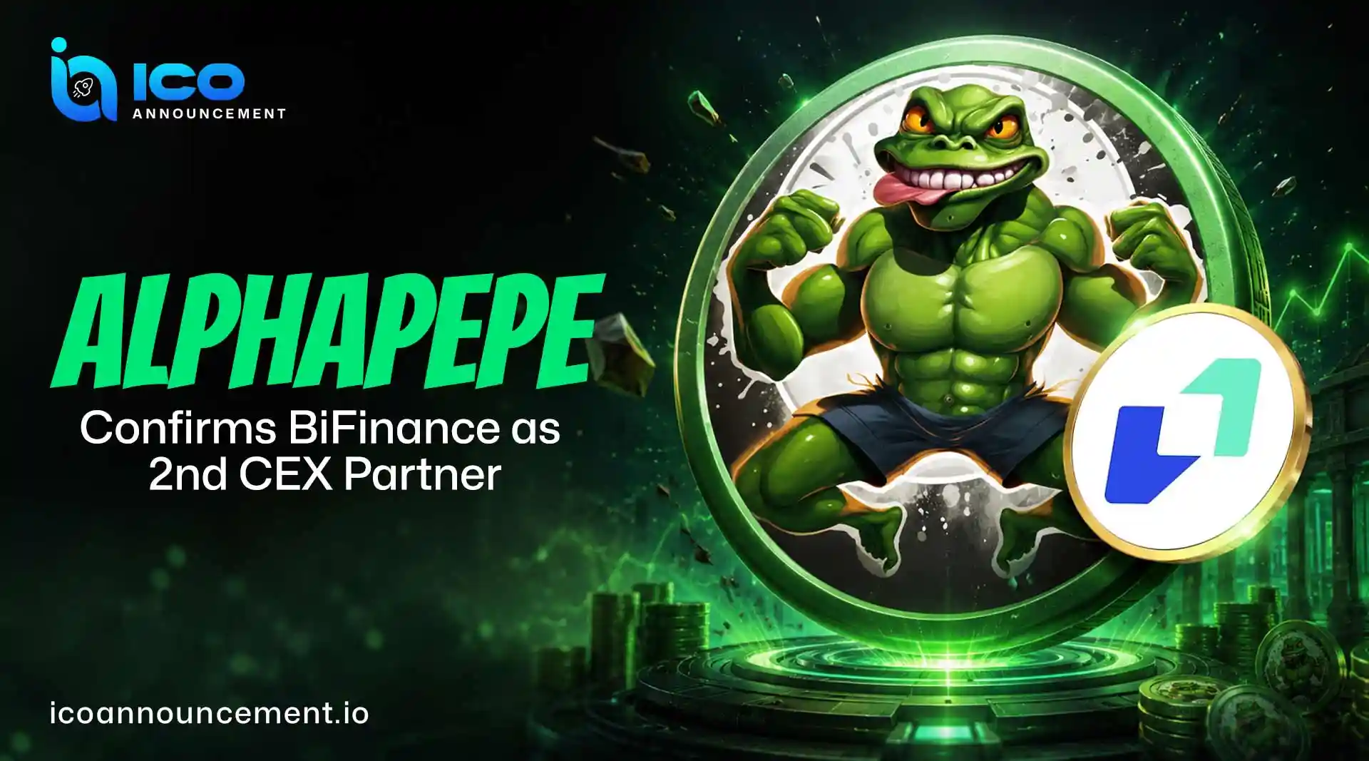 AlphaPepe Confirms BiFinance as Its Second CEX Listing Deal
