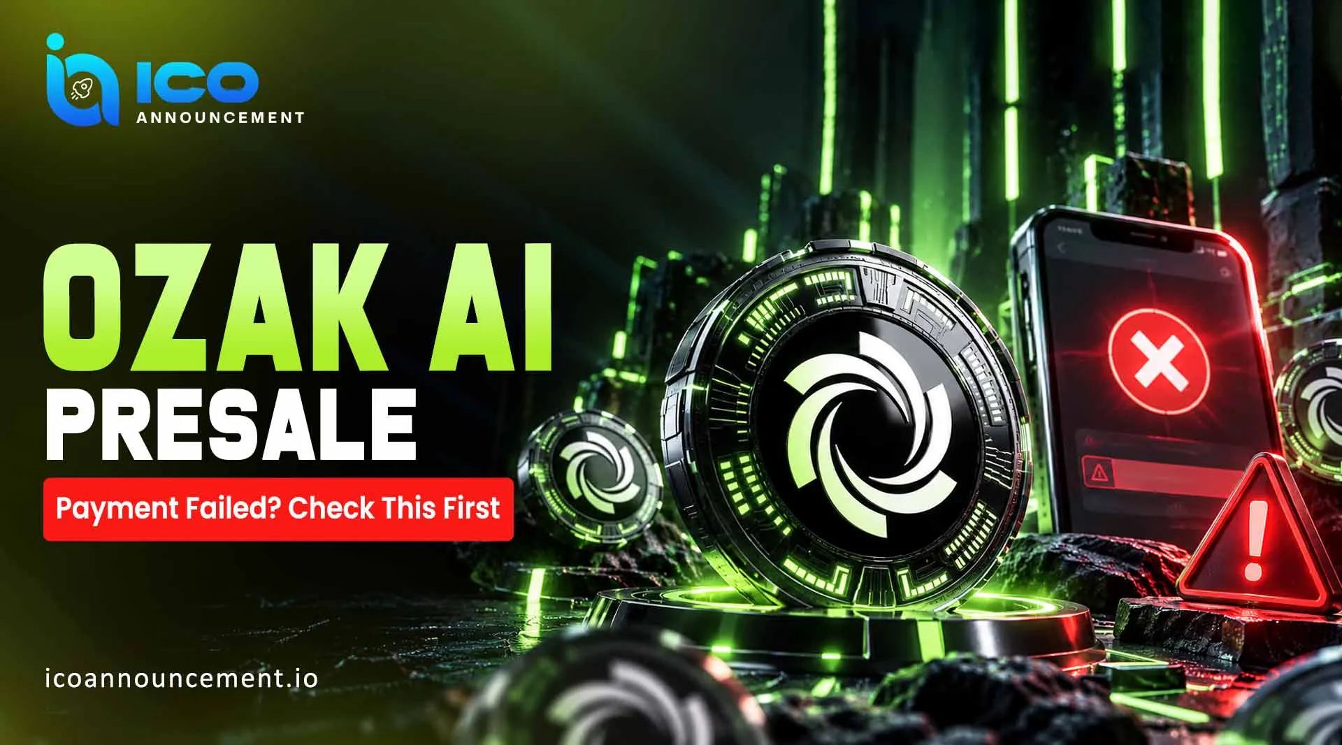 Ozak AI presale payment failed wallet message