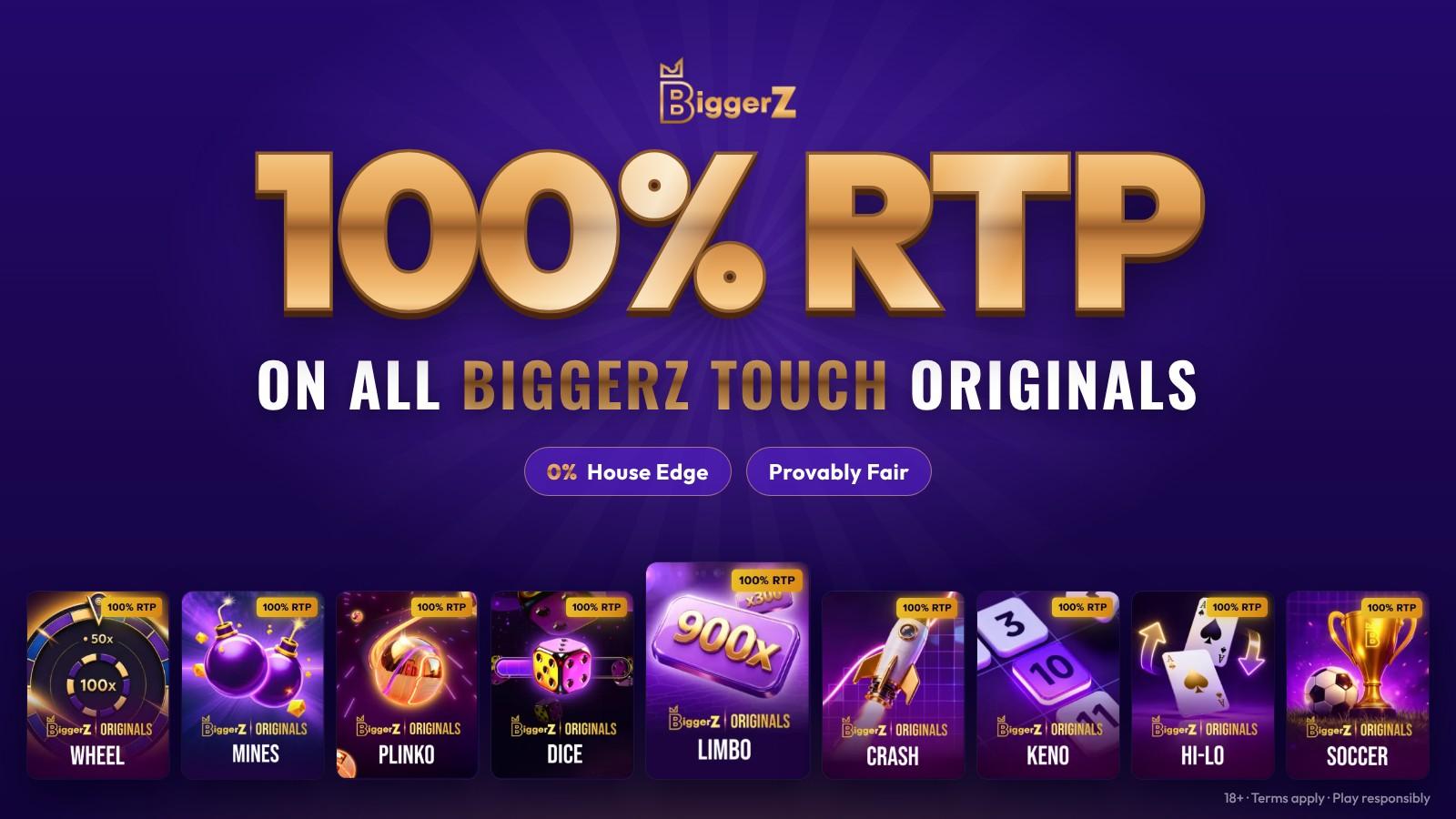 BiggerZ Crypto Casino Launches 100% RTP Origi ...