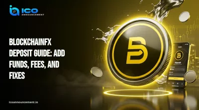 BlockchainFX deposit steps on a phone screen.